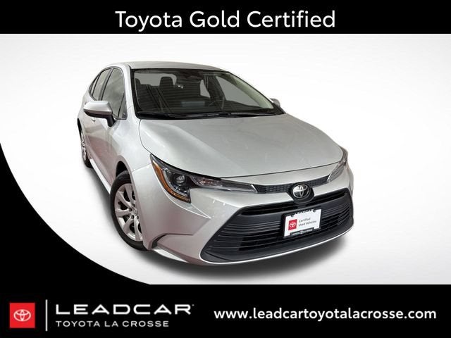 2024 Toyota Corolla LE in Silver — front three-quarter view