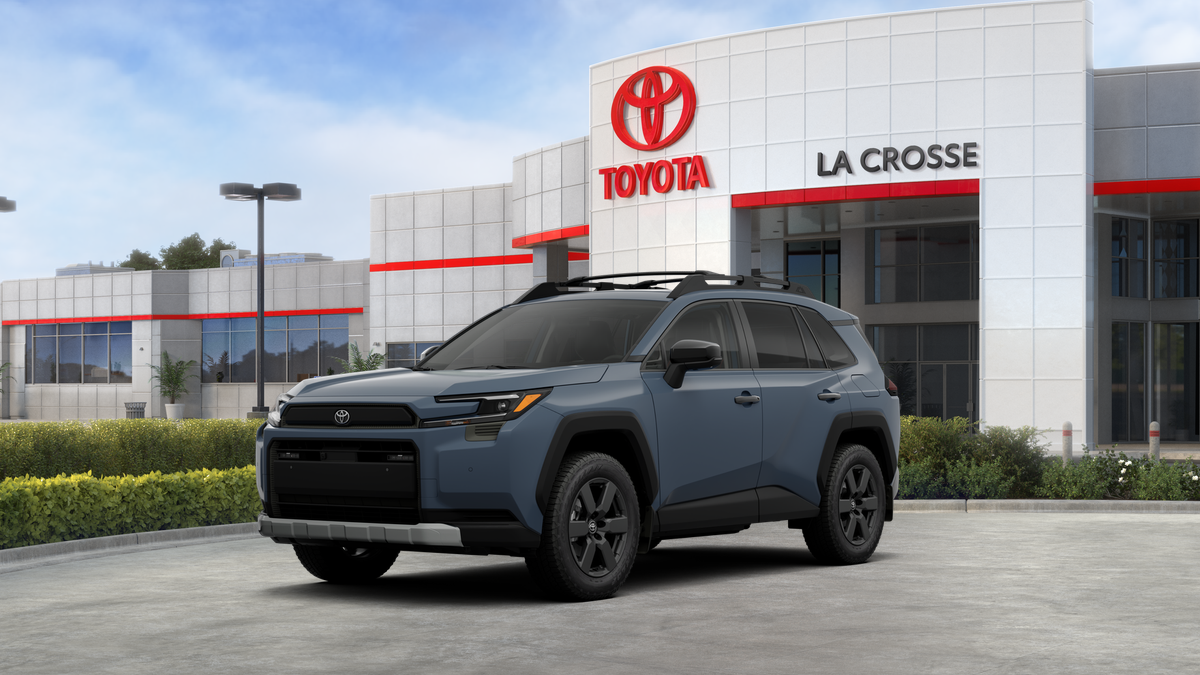 2026 Toyota RAV4 Woodland in Storm Cloud — front three-quarter view